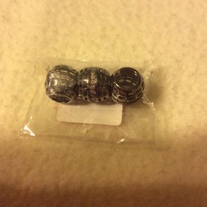 Simulated Diamond set of 3 Panda Beads